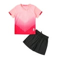 thumbnail image 3 of Linjinx Kids Football Kit Football Uniform Jerseys Soccer T-shirt and Mesh Shorts Set Sportswear Pink XXS, 3 of 7