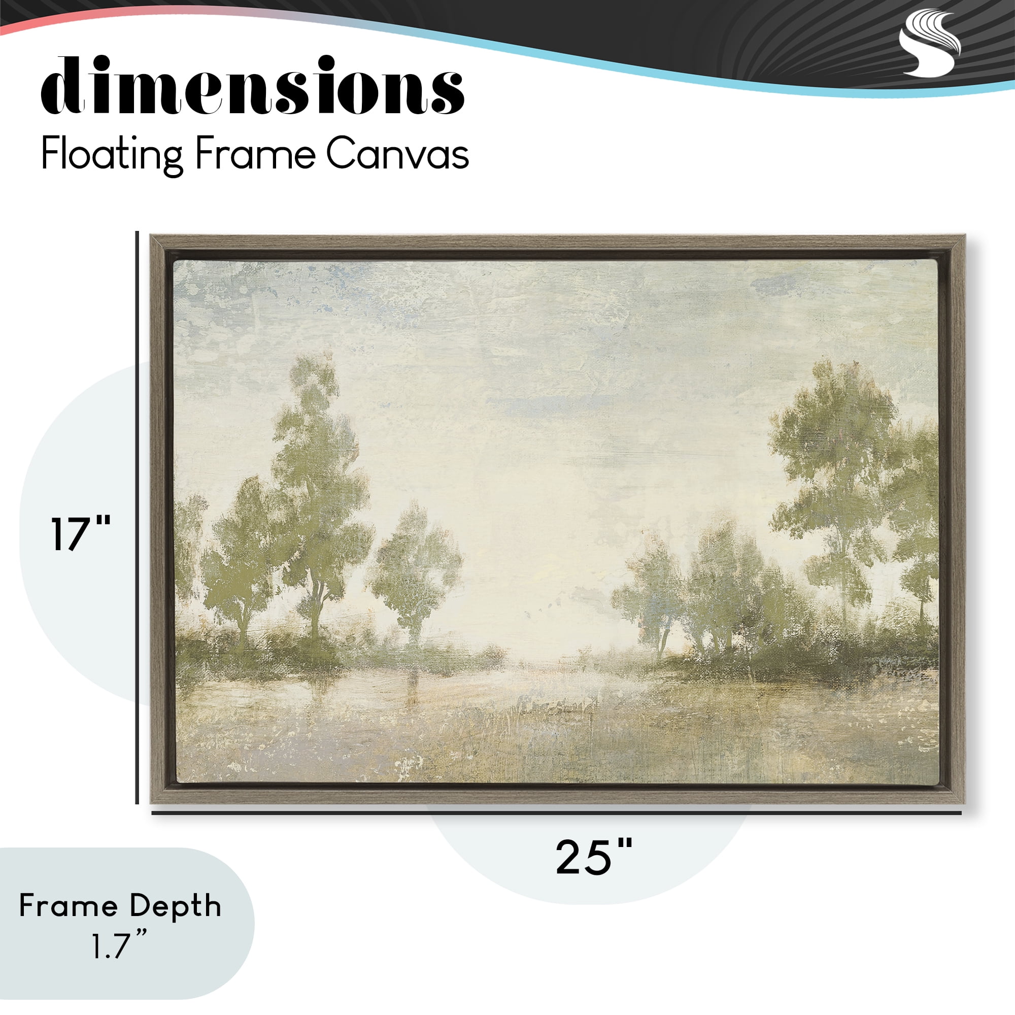 Stupell Industries Forest Light Distant Valley Brown Framed Floater Canvas Wall Art, design by Michael Marcon