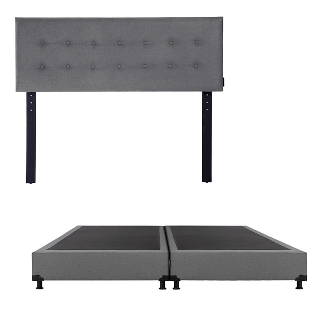 Box Base Cama King Size + Cabecera Bilbao Gris
