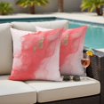 thumbnail image 2 of Outdoor Pillow Cover Abstract Ombre Pink Marble Set of 2 Waterproof Throw Pillowcases White Modern Art Decorative Patio Furniture Pillows for Couch Garden Indoor & Outdoor Use, 2 of 9