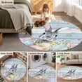 thumbnail image 5 of Small Round Rug 3Ft Washable Non-Slip, Easter Circle Area Rugs for Living Room Bedroom, Country Spring Bunny Eggs Botanicals Wooden Plank Indoor Floor Mats Carpet Runner for Home Decor, 5 of 8
