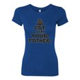 thumbnail image 3 of Cat I Am Your Father Cat Lover Womens Slim Fit Junior Tee, Royal, Medium, 3 of 5