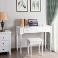 thumbnail image 4 of Gymax 7 Drawers Vanity Set Dressing Table w/ Tri-Folding Mirror White, 4 of 10