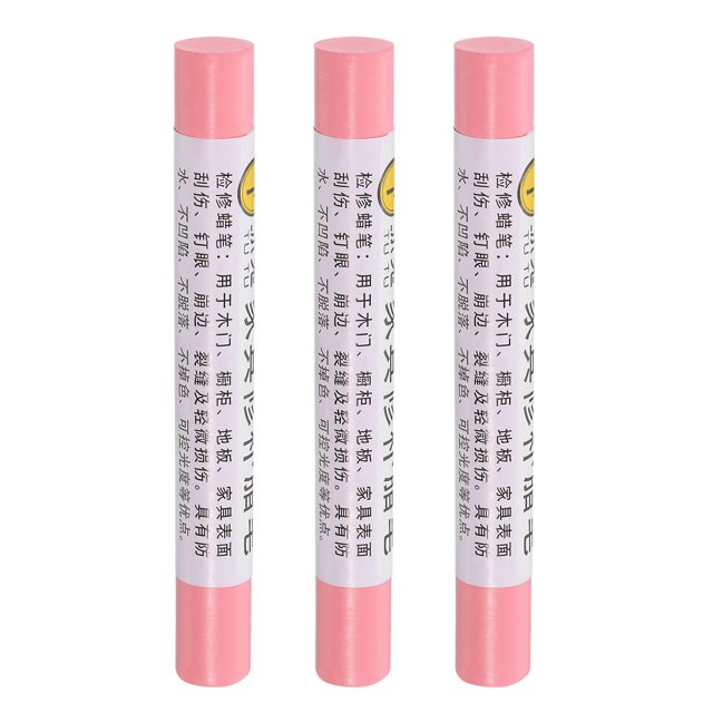 Crayones de reparación de muebles, barra de cera, 3 piezas, marcadores de retoque, rosa