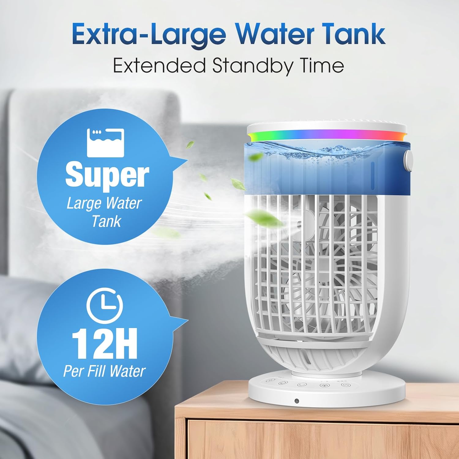 Humidifiers for Bedroom,with Large Tank, Easy to Clean & Fill,Ultra-Quiet (30dB) Supersized Cool Mist Air Humidifier for Baby Nursery, Plants, Office, 7-Color Ambient Nightlight
