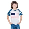thumbnail image 4 of T-Shirt à Manches Courtes pour Garçons Tout-Petits pour la Fête de l'Indépendance, Mélange Doux Polyester-Spandex, Col Rond, Imprimé Coloré, Tissu Respirant, Porté en Quatre Saisons, 4 of 8