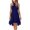 Navy Blue, variant on Women's Summer Casual Solid Halter Neck Button Chiffon Splice A-Line Dress - Sleeveless, Lightweight & Breathable for Daily/Casual Wear