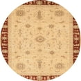 thumbnail image 1 of Ahgly Company Indoor Round Abstract Chrome Gold Yellow Oriental Area Rugs, 8' Round, 1 of 6
