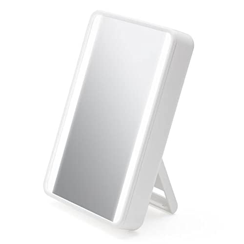Espejo de tocador portátil iHome con audio Bluetooth, iluminación LED e incluye un paño de limpieza de microfibra