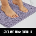 thumbnail image 4 of GORILLA GRIP Chenille Bath Rug, 30x20, Rubber Backing Quick Dry Washable Microfiber Mats, Light Purple, 4 of 10