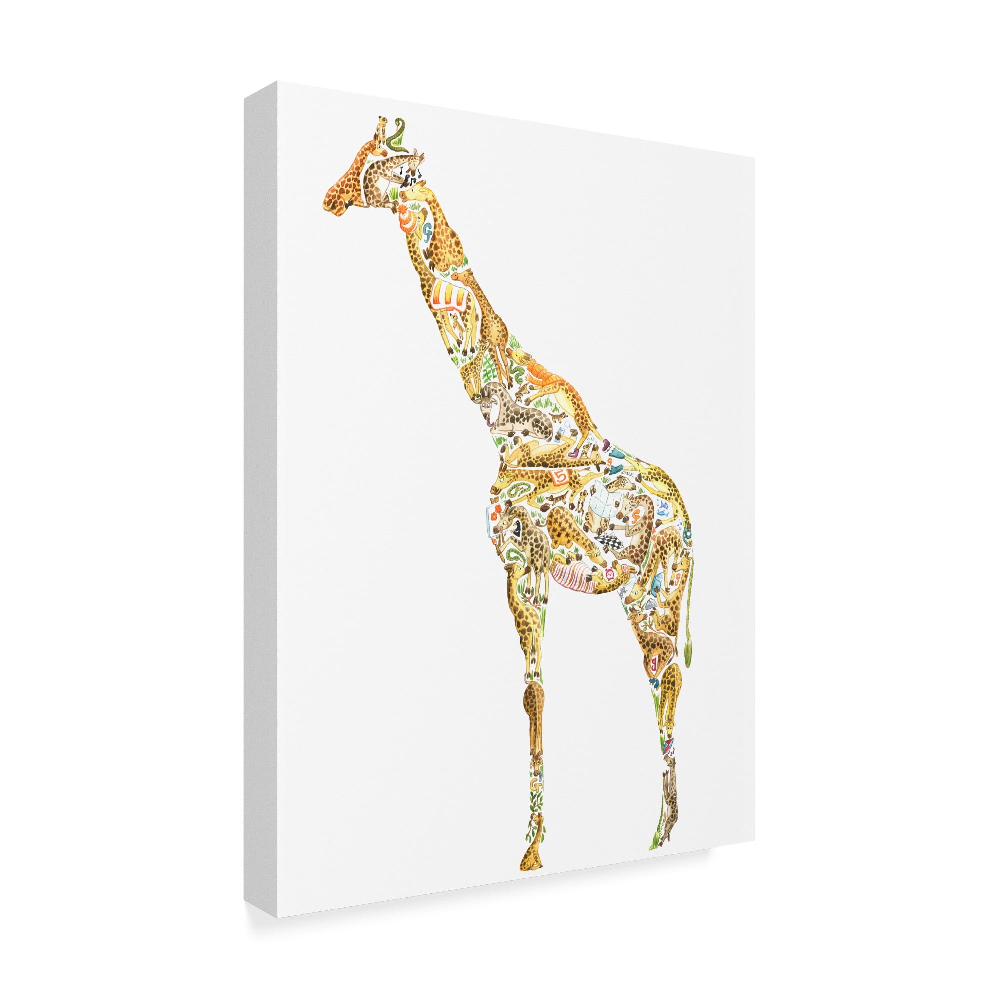 Trademark Fine Art 'Giraffe Collage' Canvas Art by Louise Tate