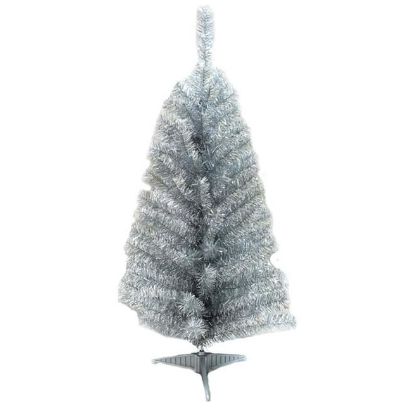 Celebration 9071010 Tinsel Tree Indoor Christmas Decor&#44; Silver - Pack of 8