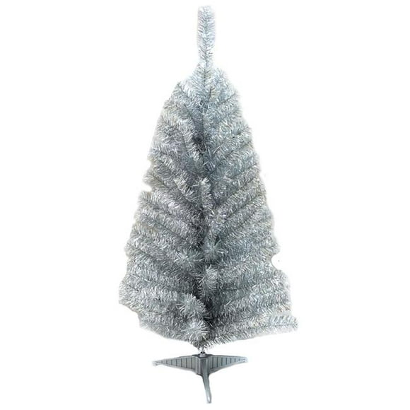 Celebration 9071010 Tinsel Tree Indoor Christmas Decor, Silver - Pack of 8