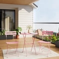 thumbnail image 2 of Emorefun Foldable Patio Set, 3 Piece Small Bistro Set with Round Table for Outdoor & Indoor, Pink, 2 of 7