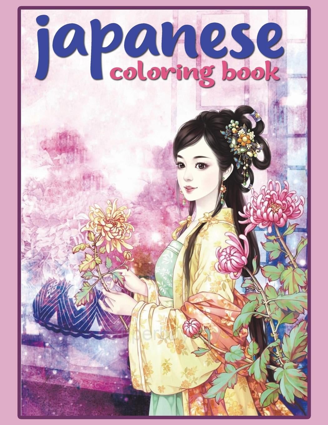 Download Coloring Book For Adults Japanese Coloring Books Relaxing Coloring Book For Adults Series 1 Paperback Walmart Com Walmart Com