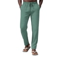 thumbnail image 2 of Ahabrexf Linen Pants, Men's Relaxed Wide-Leg Trousers for Breathable Comfort in Casual and Warm-Weather Settings, 2 of 8