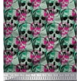 thumbnail image 1 of Soimoi Rayon Fabric Skull Halloween Printed Craft Fabric by The Yard 42 Inch Wide, 1 of 3