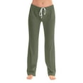 thumbnail image 3 of Ovticza Women Pajama Pants Comfy Pj Bottom with Pockets Stretch Wide Leg Sleepwear Palazzo Pants Green M, 3 of 6