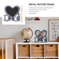 thumbnail image 3 of Phenofice Heart Shaped Picture Frame I Love Dad Metal Photo Frame Silver 4X3.5CM Inner Frame 1Pcs Collection, 3 of 4