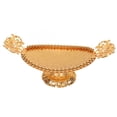 thumbnail image 4 of Serving Tray Engraved Texture Golden 8.5x24cm Alloy Decorative Practical Ellipse Beverage Serving Tray for Wedding, 4 of 14