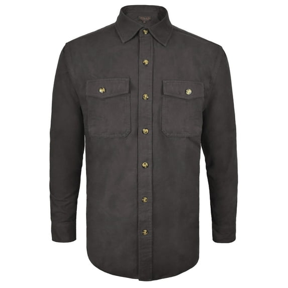 Victory Outfitters Mens' Chamois Flannel Button Down T-Shirt Charcoal Large
