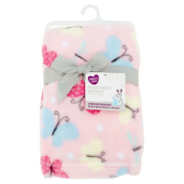 Parent's Choice Plush Baby Blanket, Pink Butterfly