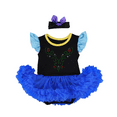 thumbnail image 2 of IBTOM CASTLE Baby Girls Princess Coronation Clothes Fancy Dress Party Romper Bodysuit Cosplay Headband Shoes 3pcs Outfits Set 3-6 Months Blue, 2 of 8