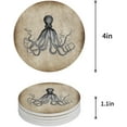 thumbnail image 1 of FMSHPON Octopus Set of 4 Round Coaster for Drinks, Absorbent Ceramic Stone Coasters Cup Mat with Cork Base for Home Kitchen Room Coffee Table Bar Decor, 1 of 6