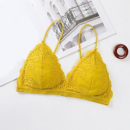 LEEy-World Lingerie for Women Women Breathable Tube Top Bra Underwear Without Steel Ring And Shoulder Strap Yellow One Size