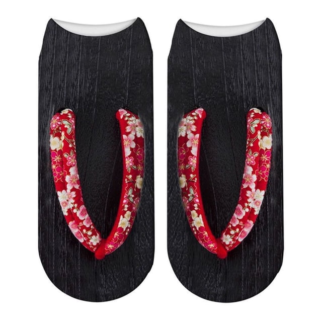 Sandales Motif 3D Chaussettes de Course pour Femmes Personnalité Cheville Basse