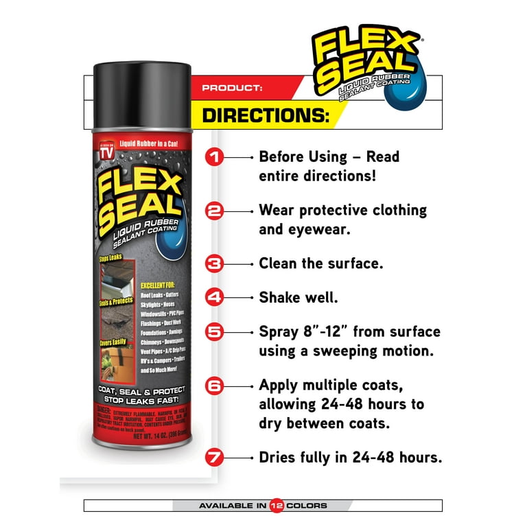 Flex Seal Liquid Black Liquid Rubber Sealant Coating Large 16 fl oz