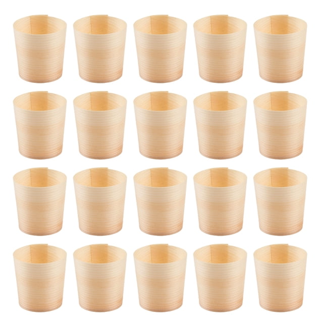 50 vasos de madera desechables, tazas de madera, vasos para bebidas, vasos para servir postres, vajilla para fiestas temáticas, festivales y aperitivos