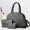 Gray, variant on 3-Piece Rhombus Patchwork Mommy Bag Set, Large Capacity Fashion Handbag, Versatile Shoulder & Crossbody Purse for Commute Travel Photos, Perfect Gift for Women