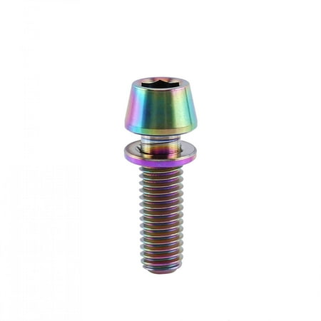 

Gupbes Titanium Bolt Titanium Alloy TI Bolts Titanium Alloy Titanium Tapered Head Bolt Screw With Washer For Mountain Bicycle