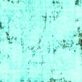 thumbnail image 1 of Ahgly Company Machine Washable Indoor Square Abstract Turquoise Blue Modern Area Rugs, 5' Square, 1 of 4