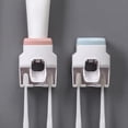 thumbnail image 1 of Exprimidor Automático de Pasta de Dientes Estante de Almacenamiento para Cepillos de Dientes Sin Perforaciones Montado en la Pared Soporte para Cepillos de Dientes Exprimidor Gris, 1 of 5