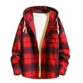thumbnail image 7 of FDGIU Men's 2025 Flannel Lined Plaid Jacket - Button Down Hooded Flannel, Winter Workwear with Fleece Lining, Outdoor Shirt Coat, 7 of 7