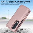 thumbnail image 5 of Dteck for Samsung Galaxy Z Fold 4 Wallet Case with 6 Credit Card Slots and S-Pen Slot,RFID Blocking Multi Card Function Magnetic Clasp Kickstand for Man Women, Rosegold, 5 of 7