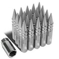 thumbnail image 1 of J2 Engineering LN-T7-015-15-SL J2 Engineering 7075 -T6 Forged Aluminum M12X1.5 20Pcs 123mm Height Spiky Cap Lug Nut Set w / Socket Adapter (Silver), 1 of 6