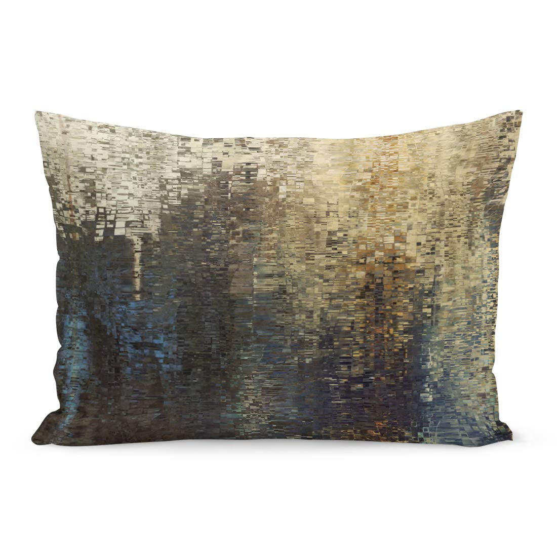 Eccot Abstract Colored Geometric Pattern Pixel Tiled In Blue Beige Pillowcase Pillow Cover Cushion Case x30 Inch Walmart Com Walmart Com