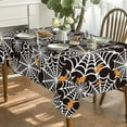 thumbnail image 3 of Halloween Tablecloth 60x60 Inch, Spider Web Pattern Cobweb Scary Themed Washable Table Cover for Party Picnic Dinner Decor, 3 of 6
