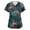 31#Dark Blue, variant on Ladies' Comfortable Plus-Size Scrub Top, V-neck Short Sleeve Printed Uniform Shirt, Halloween Pattern Design