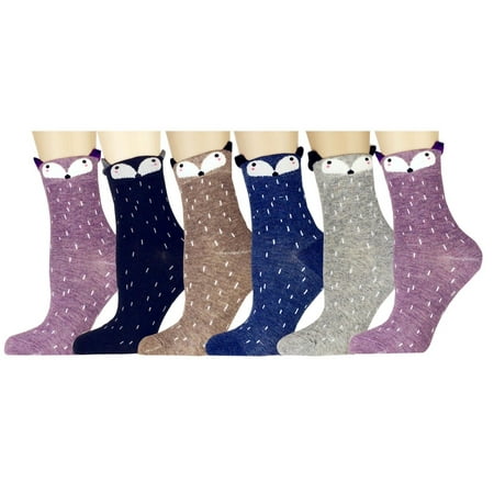 

Women s Cute Art Cartoon Colorful Casual Crew Cotton Animal Socks