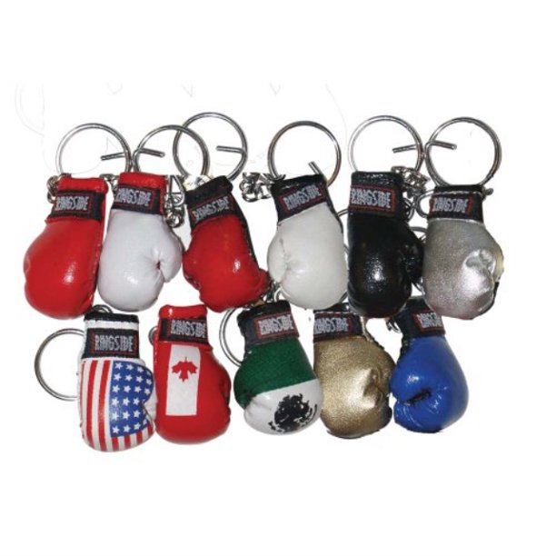 ringside small boxing glove key ring (white/black)