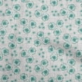 thumbnail image 1 of oneOone Cotton Jersey Turquoise Green Fabric Florals Diy Clothing Quilting Fabric Print Fabric By Yard 58 Inch Wide, 1 of 6