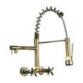 thumbnail image 1 of Kitchen Faucet Dual Handles Hot&Cold Mixer Water Tap, Wall Mounted Swivel Spout Spring Pull Down Faucets ,Versatile Features, 1 of 7