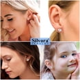 thumbnail image 4 of Pendientes de corazón inicial Silvora tachuelas de plata esterlina hipoalergénicas mujer letra H, 4 of 8