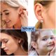 thumbnail image 4 of Pendientes de corazón inicial Silvora tachuelas de plata esterlina hipoalergénicas para mujer letra M, 4 of 8