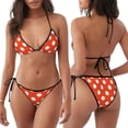 thumbnail image 6 of Zufioo Orange And White Polka Dot1 for Women's Bikini Set,High Elastic Swimsuit and Swim Trunks Two-piece Set-Removable Chest Pad,Strap Style,Pool and Beach Swimwear-X-Large, 6 of 7