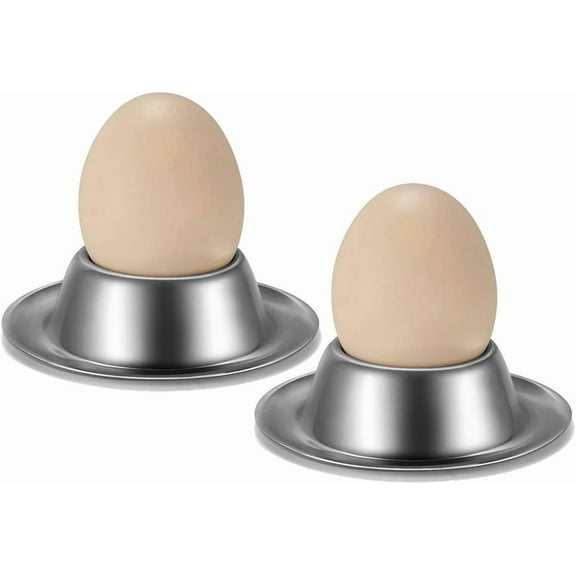 Egg Cup Holder Set (2 Piece Sets) - Stainless Steel Egg Cups for Breakfast Brunch Soft Boiled Egg Holder Container Stand Set
